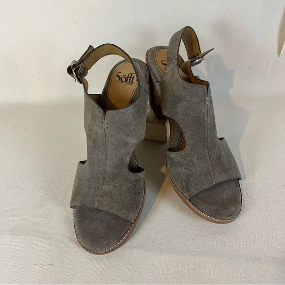 Sofft Women's Taupe‎ Suede Maben Sandals 11 - Picture 3 of 13